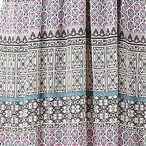 RUNWAY STORY Women's Boho Pattern Tie Neck Sleeveless Maxi Dress Size M - Picture 5 of 5
